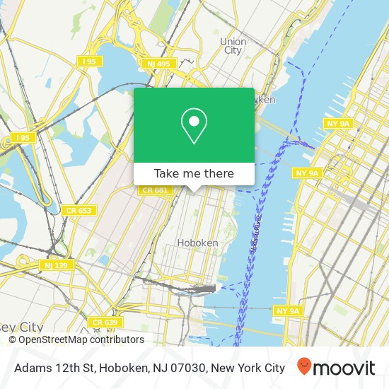 Adams 12th St, Hoboken, NJ 07030 map