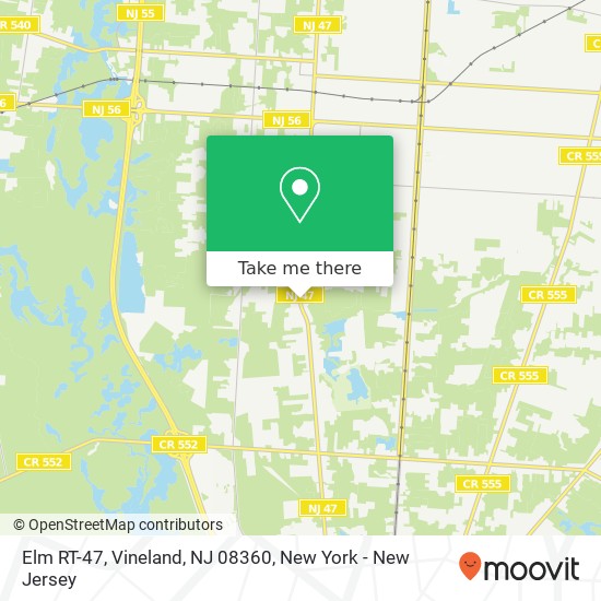 Mapa de Elm RT-47, Vineland, NJ 08360