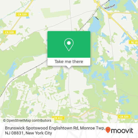 Mapa de Brunswick Spotswood Englishtown Rd, Monroe Twp, NJ 08831