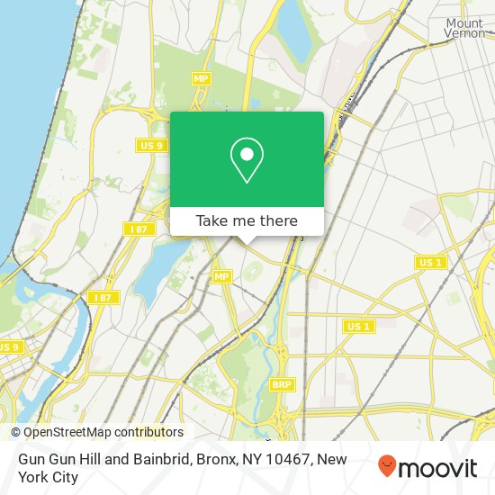Gun Gun Hill and Bainbrid, Bronx, NY 10467 map