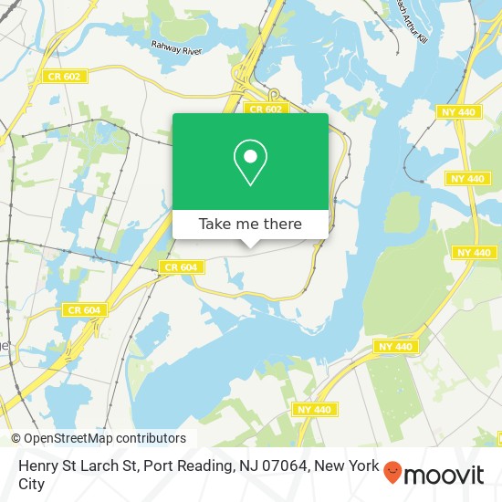 Henry St Larch St, Port Reading, NJ 07064 map