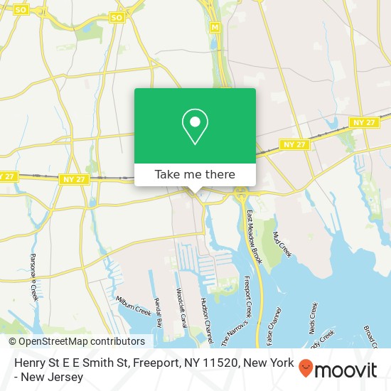 Henry St E E Smith St, Freeport, NY 11520 map