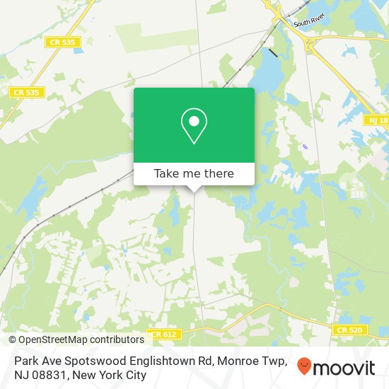 Mapa de Park Ave Spotswood Englishtown Rd, Monroe Twp, NJ 08831
