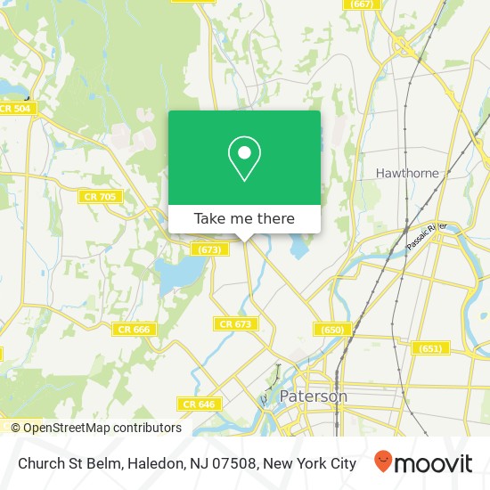 Mapa de Church St Belm, Haledon, NJ 07508