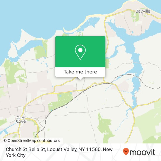 Mapa de Church St Bella St, Locust Valley, NY 11560