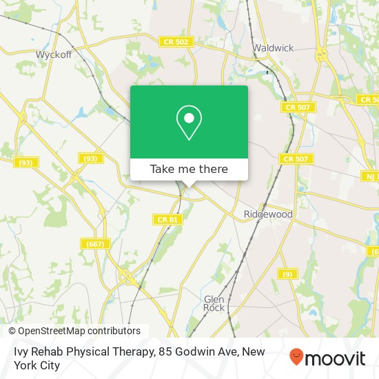 Mapa de Ivy Rehab Physical Therapy, 85 Godwin Ave