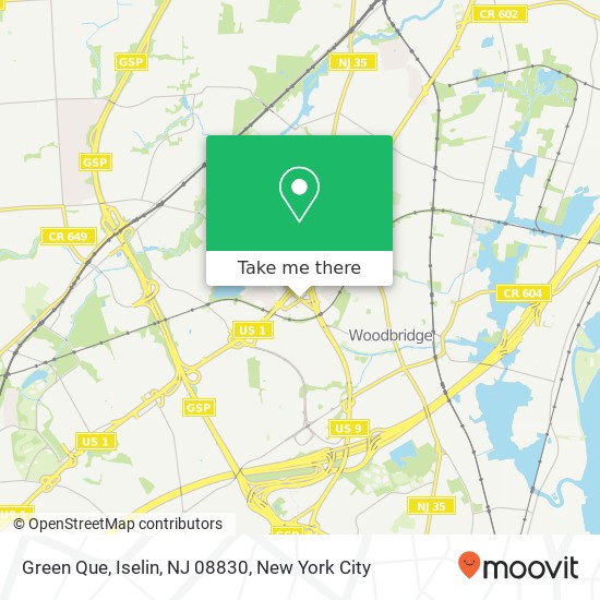 Mapa de Green Que, Iselin, NJ 08830