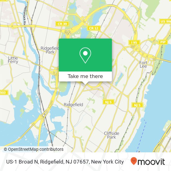 Mapa de US-1 Broad N, Ridgefield, NJ 07657