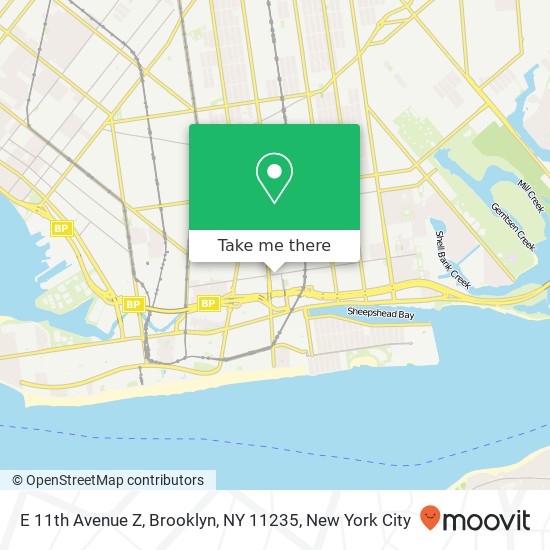Mapa de E 11th Avenue Z, Brooklyn, NY 11235