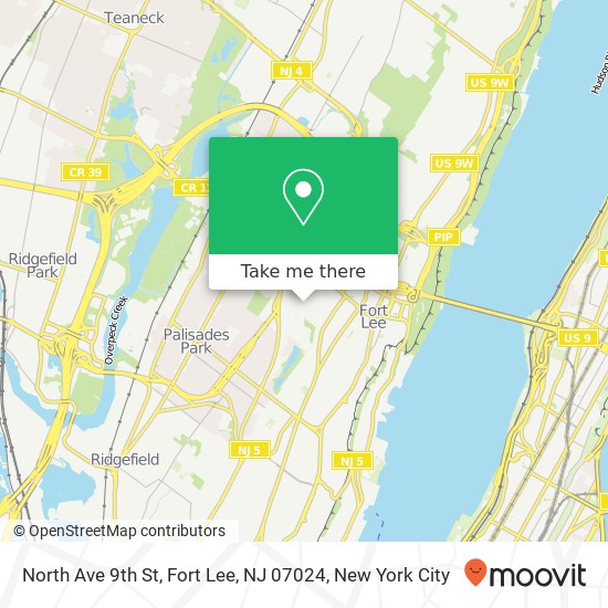 North Ave 9th St, Fort Lee, NJ 07024 map