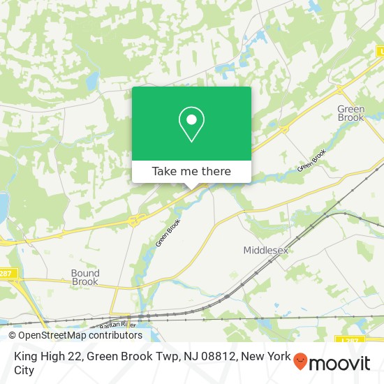 Mapa de King High 22, Green Brook Twp, NJ 08812