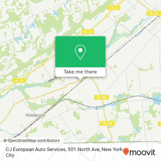 Mapa de CJ European Auto Services, 501 North Ave