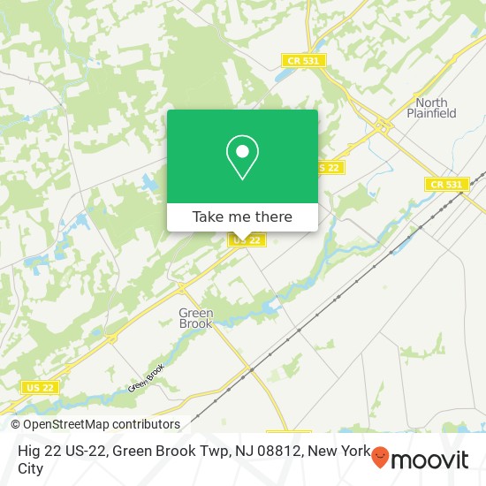 Mapa de Hig 22 US-22, Green Brook Twp, NJ 08812