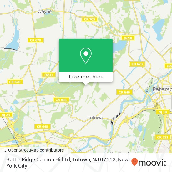 Mapa de Battle Ridge Cannon Hill Trl, Totowa, NJ 07512