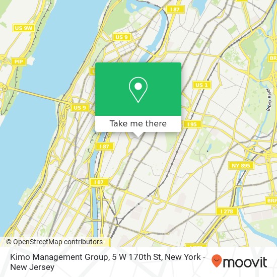 Kimo Management Group, 5 W 170th St map