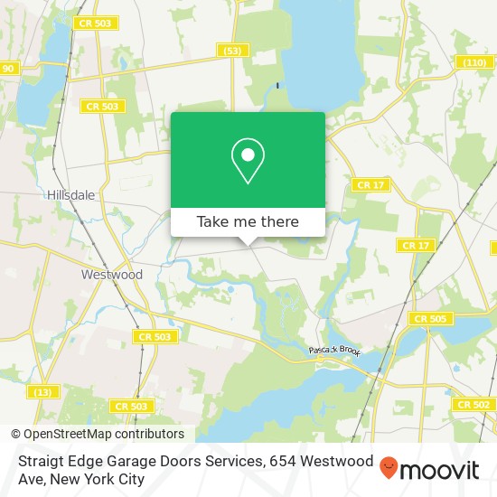 Straigt Edge Garage Doors Services, 654 Westwood Ave map