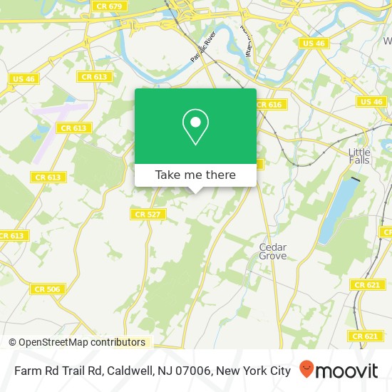 Mapa de Farm Rd Trail Rd, Caldwell, NJ 07006