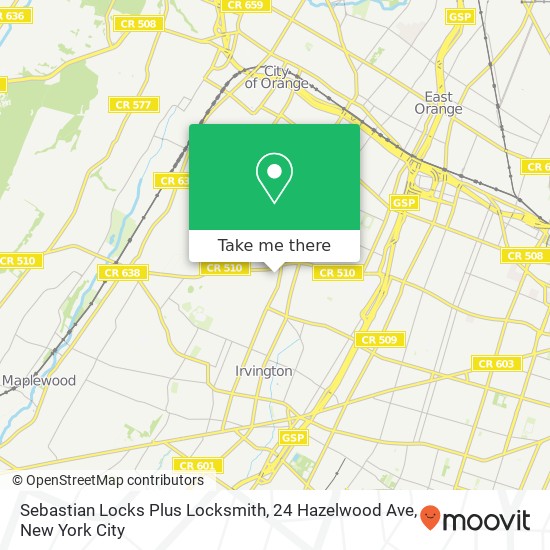 Mapa de Sebastian Locks Plus Locksmith, 24 Hazelwood Ave