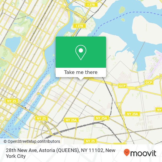 Mapa de 28th New Ave, Astoria (QUEENS), NY 11102