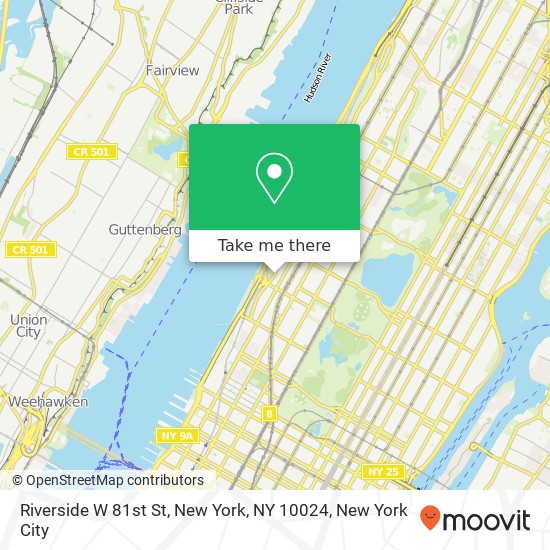 Mapa de Riverside W 81st St, New York, NY 10024