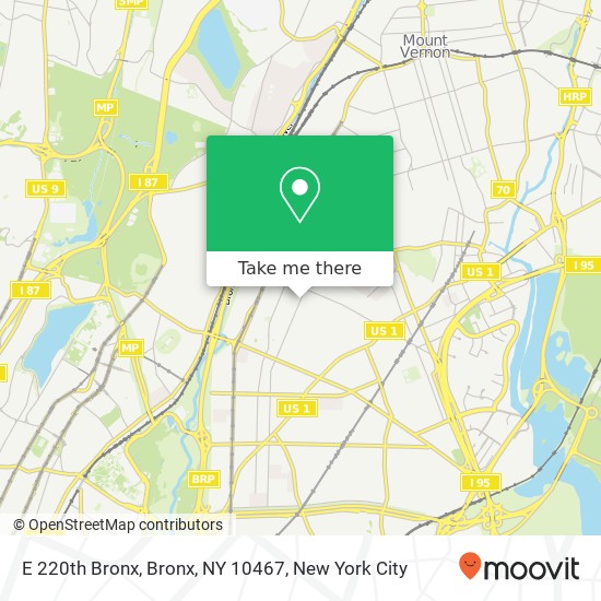 Mapa de E 220th Bronx, Bronx, NY 10467