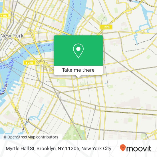 Mapa de Myrtle Hall St, Brooklyn, NY 11205
