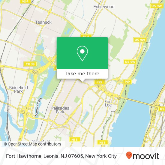 Mapa de Fort Hawthorne, Leonia, NJ 07605