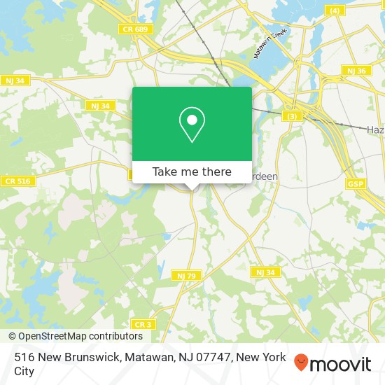 Mapa de 516 New Brunswick, Matawan, NJ 07747