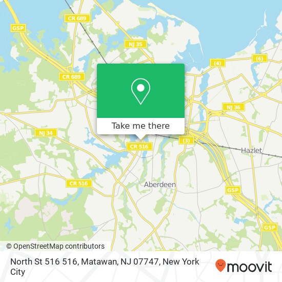 Mapa de North St 516 516, Matawan, NJ 07747