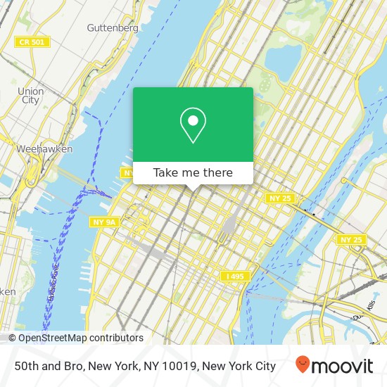50th and Bro, New York, NY 10019 map