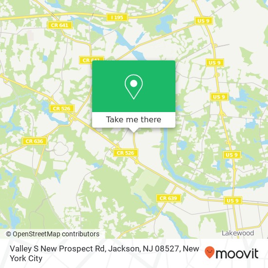 Mapa de Valley S New Prospect Rd, Jackson, NJ 08527