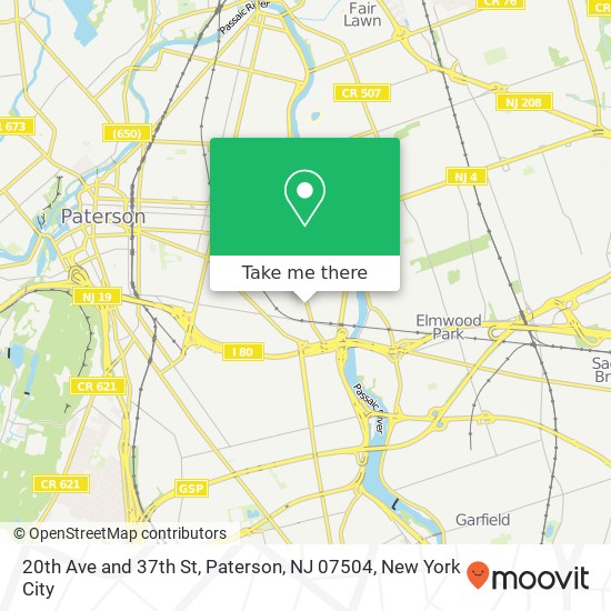20th Ave and 37th St, Paterson, NJ 07504 map