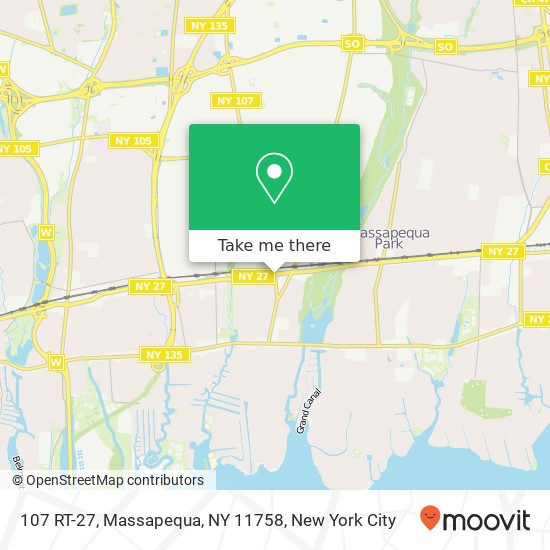 Mapa de 107 RT-27, Massapequa, NY 11758