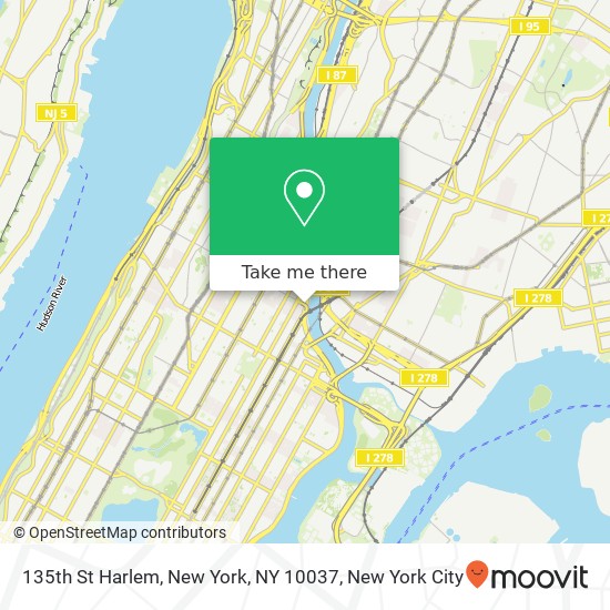 Mapa de 135th St Harlem, New York, NY 10037