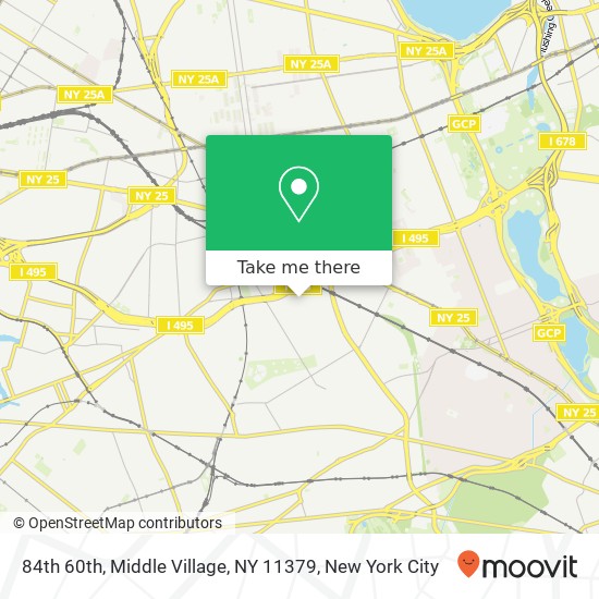 Mapa de 84th 60th, Middle Village, NY 11379