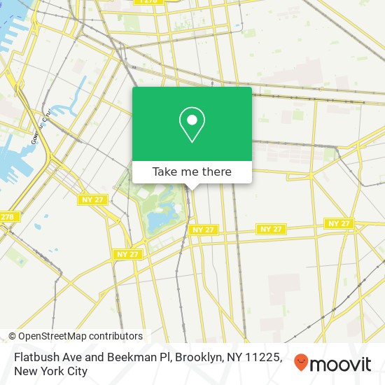 Flatbush Ave and Beekman Pl, Brooklyn, NY 11225 map