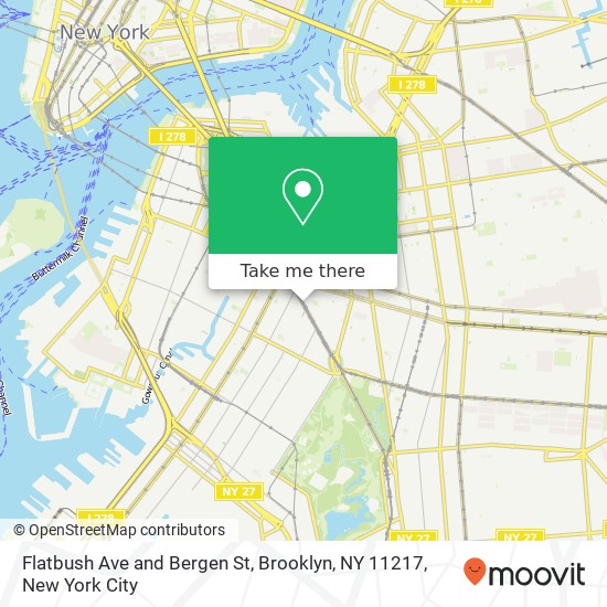Flatbush Ave and Bergen St, Brooklyn, NY 11217 map