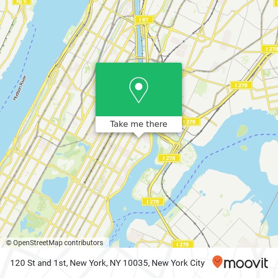 Mapa de 120 St and 1st, New York, NY 10035