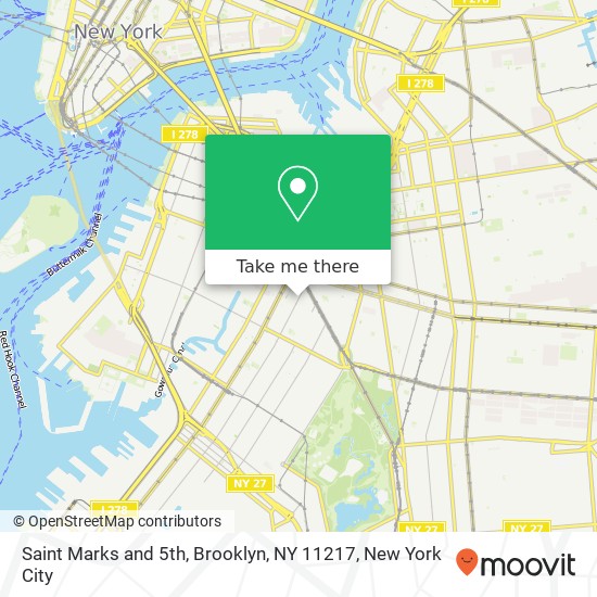 Saint Marks and 5th, Brooklyn, NY 11217 map