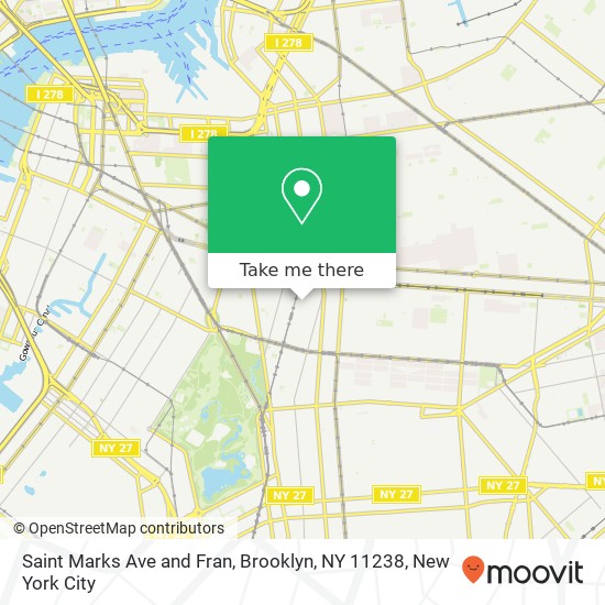 Saint Marks Ave and Fran, Brooklyn, NY 11238 map