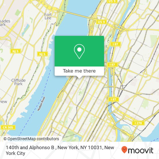 Mapa de 140th and Alphonso B , New York, NY 10031