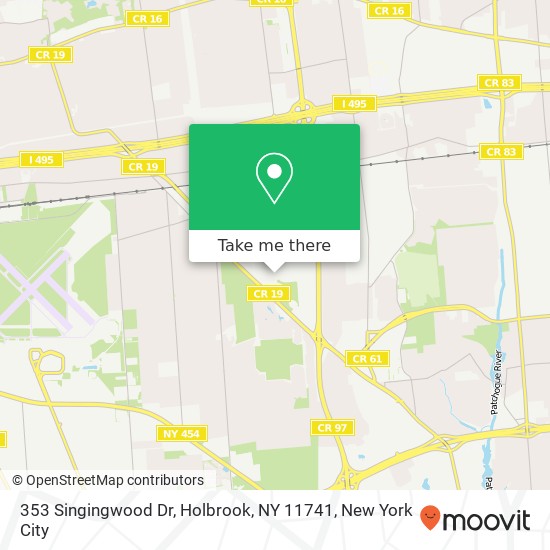 Mapa de 353 Singingwood Dr, Holbrook, NY 11741