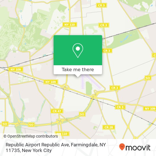 Mapa de Republic Airport Republic Ave, Farmingdale, NY 11735