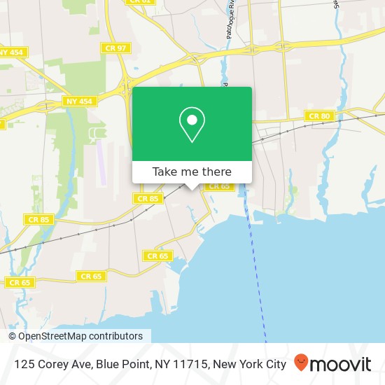 Mapa de 125 Corey Ave, Blue Point, NY 11715