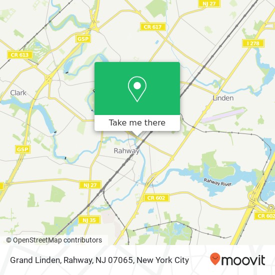 Mapa de Grand Linden, Rahway, NJ 07065