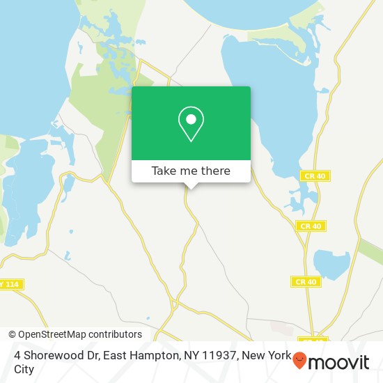 Mapa de 4 Shorewood Dr, East Hampton, NY 11937