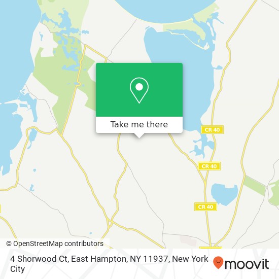Mapa de 4 Shorwood Ct, East Hampton, NY 11937
