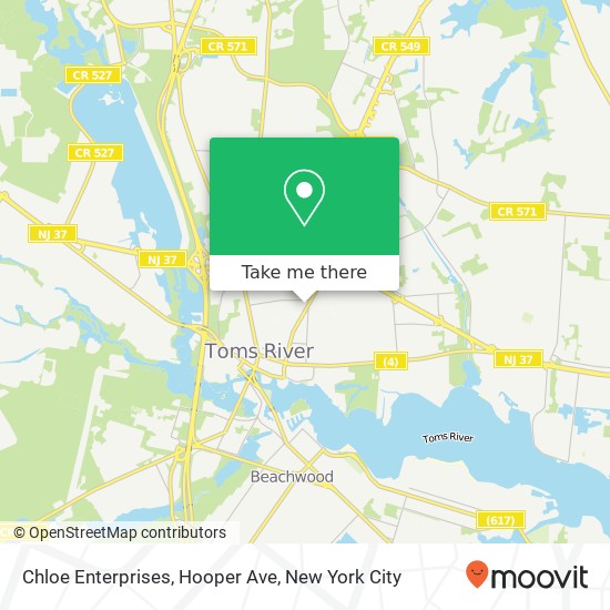 Chloe Enterprises, Hooper Ave map