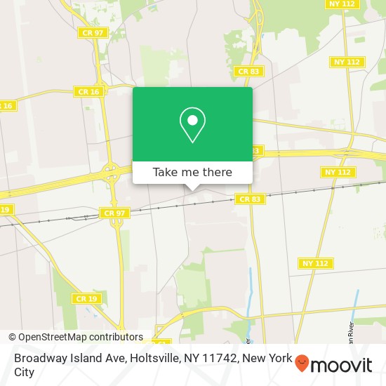 Mapa de Broadway Island Ave, Holtsville, NY 11742