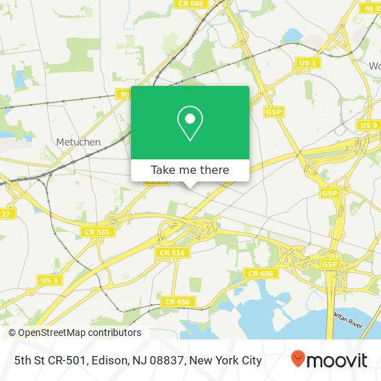 5th St CR-501, Edison, NJ 08837 map